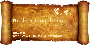 Milán Annamária névjegykártya